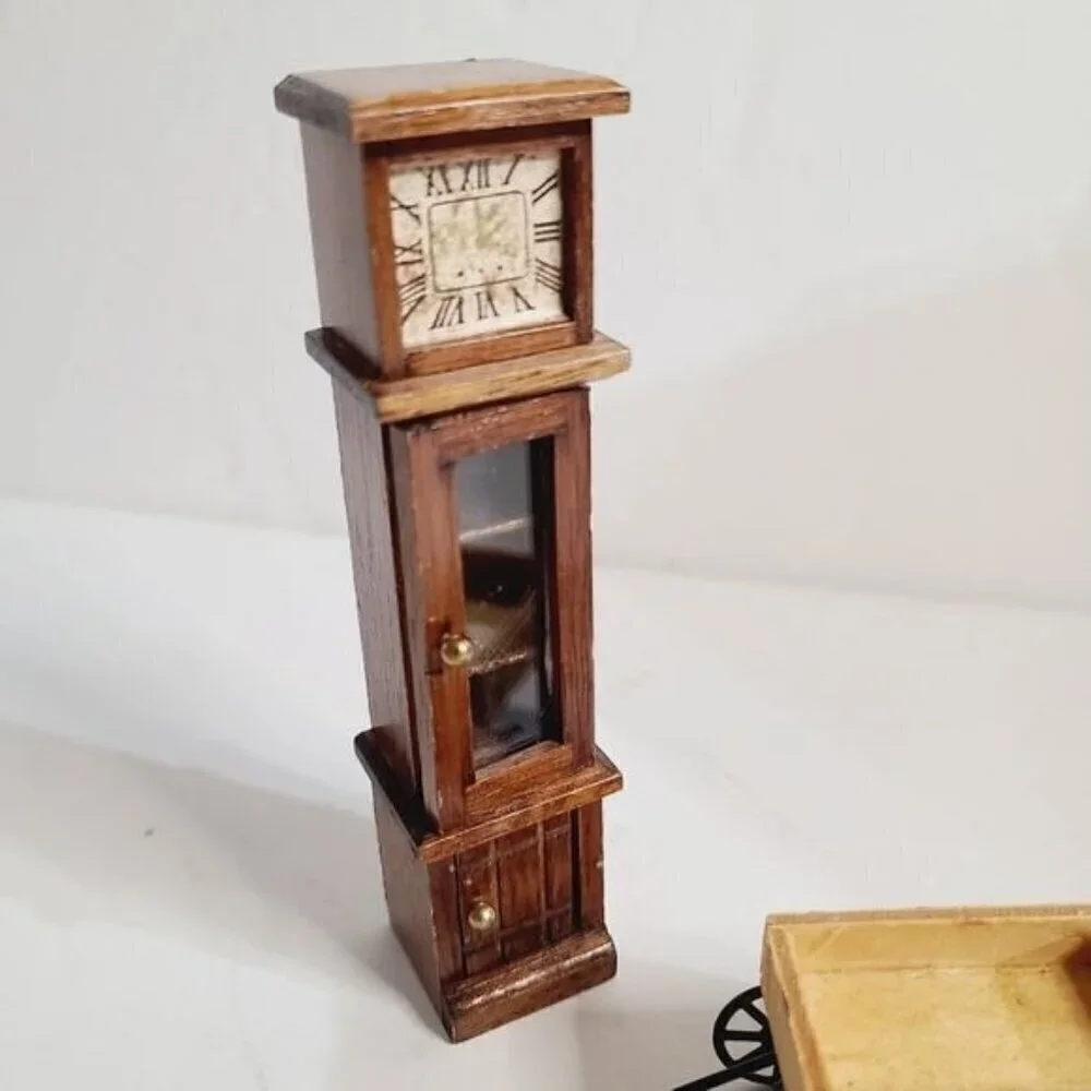 Vintage Antique Dollhouse Furniture Miniatures Clock Wall Art Croquet